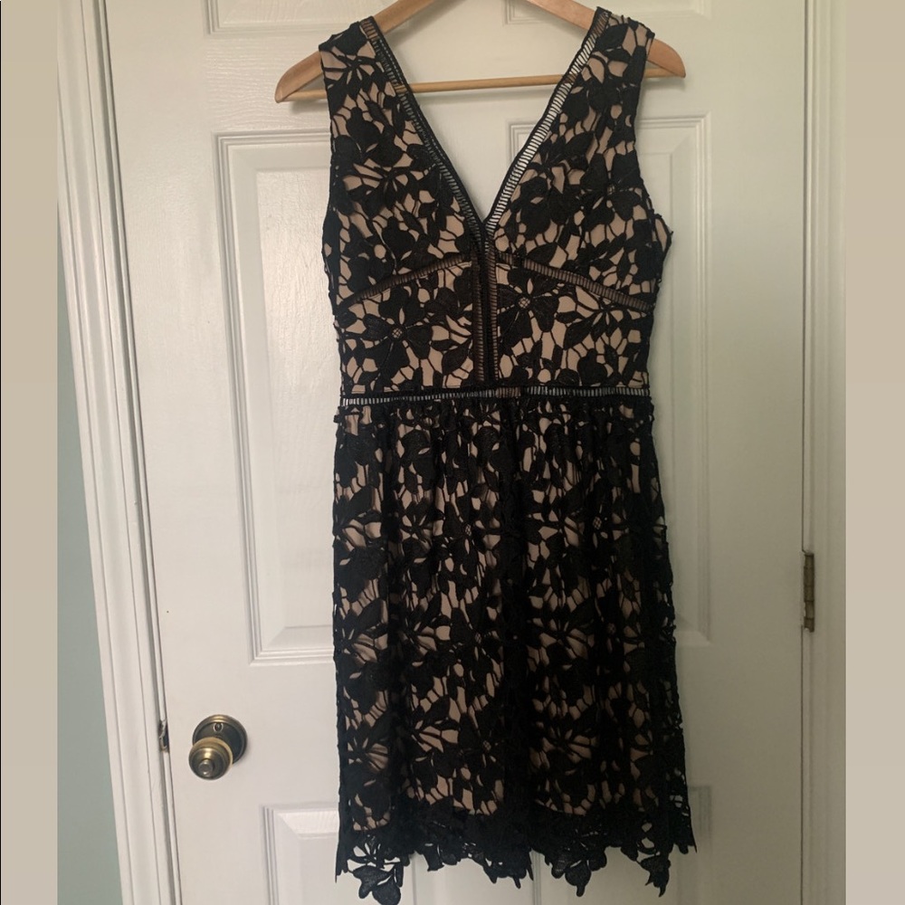 Love...Ady Black x Nude Eyelet Lace Dress